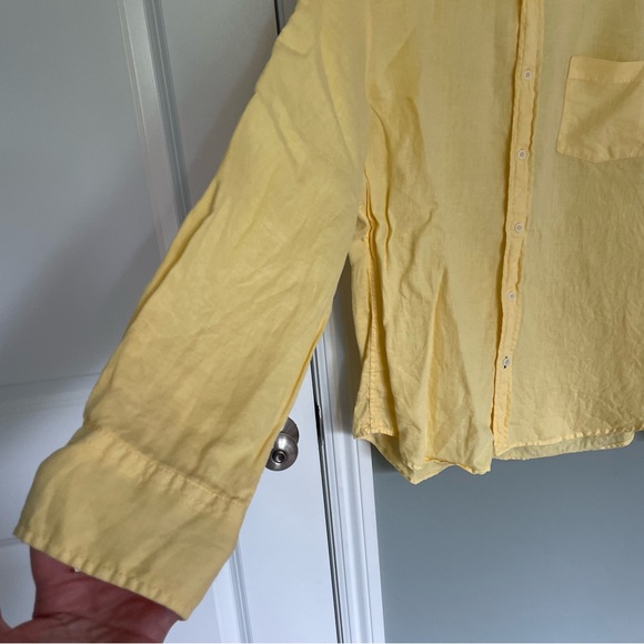 Knickers Hilton Head 100% Linen Yellow Casual Button Up Shirt - Picture 5 of 15